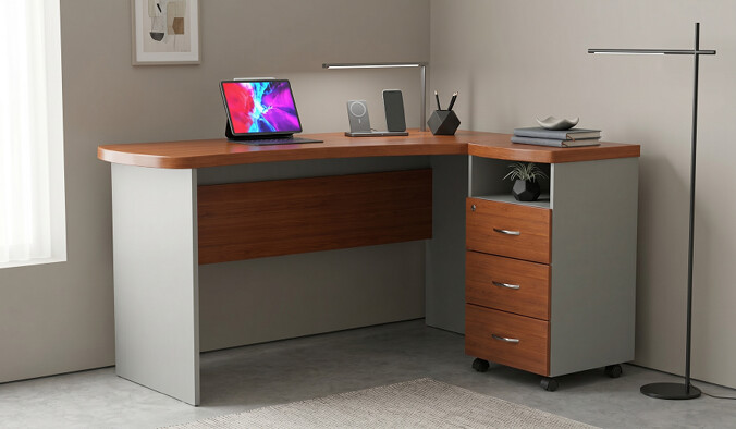Стол с выкатной тумбой Офис-2 BMS