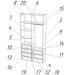 Схема сборки Стеллаж для одежды Мирта 41 BMS