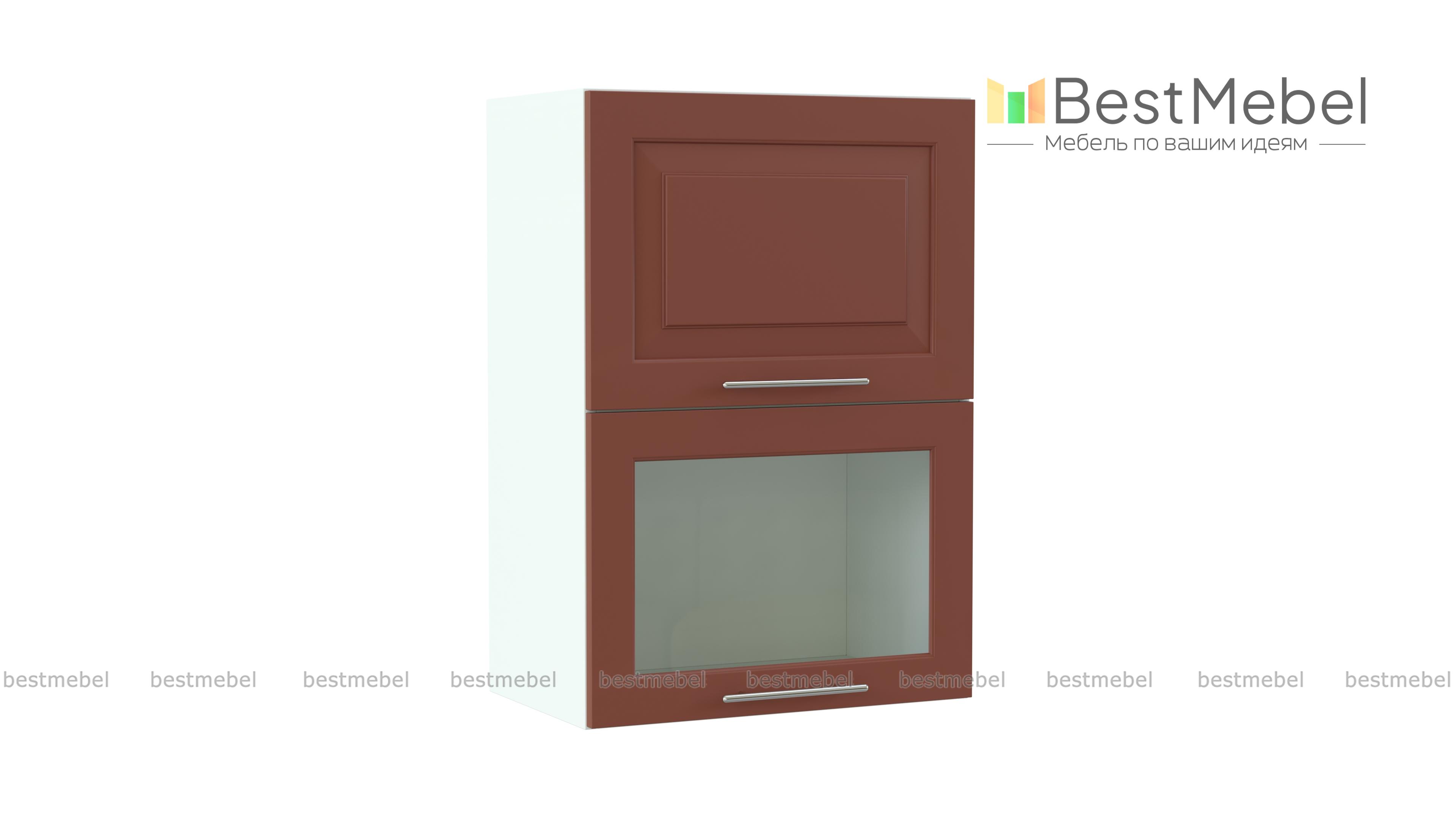 Шкаф газовка двухдверная с витриной Ирен BMS - Фото