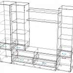 Чертеж Стенка для гостиной Париж BMS