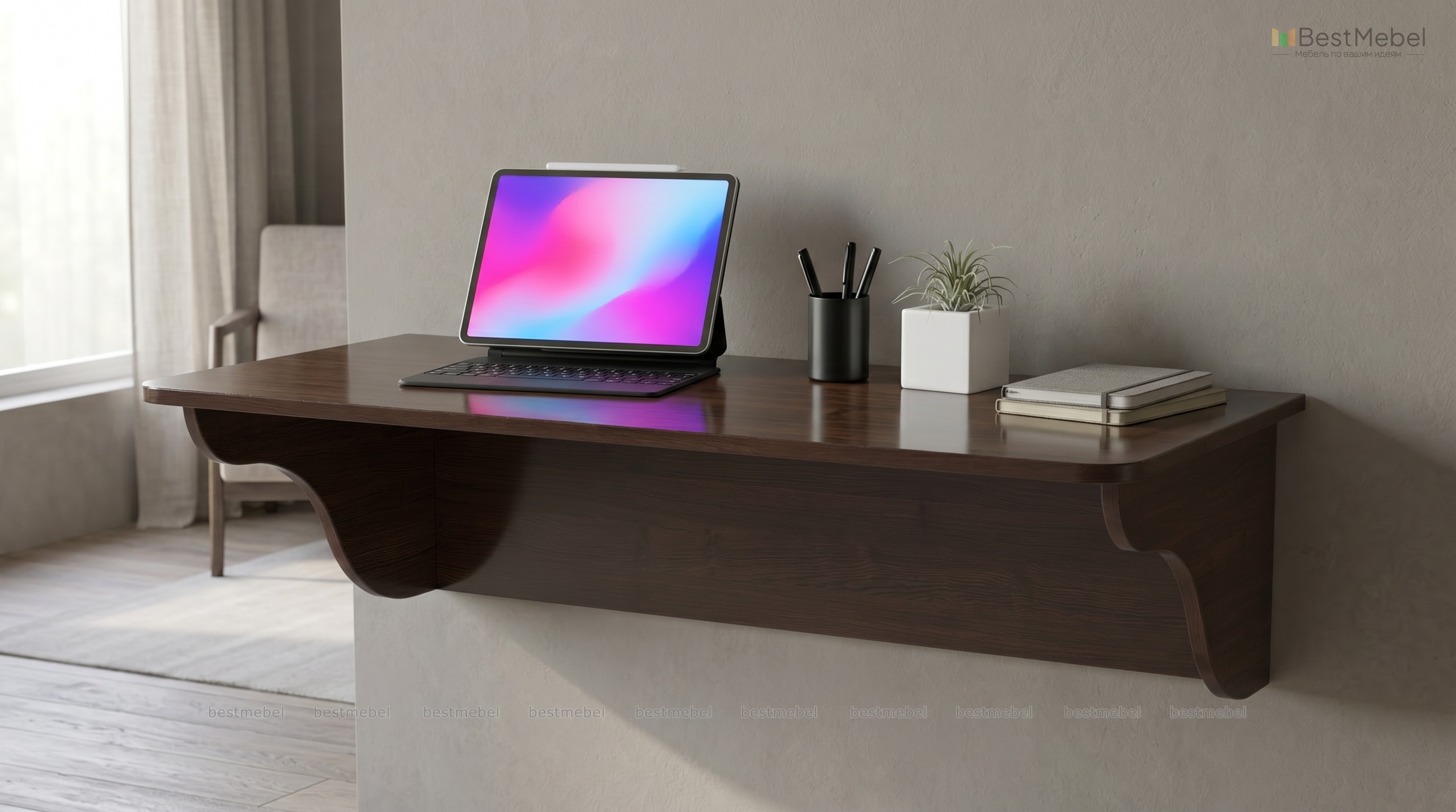 Стол письменный навесной Призма 16 BMS