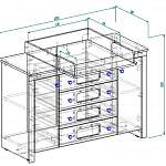 Чертеж Пеленальный комод Веста Деко 3 BMS