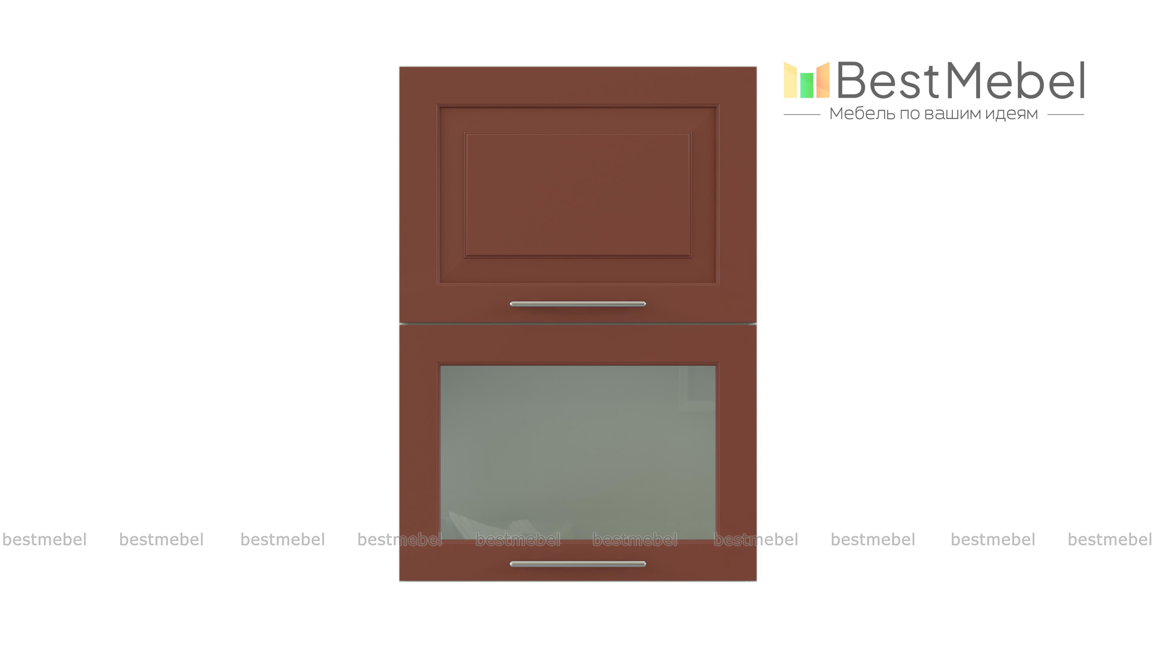 Шкаф газовка двухдверная с витриной Ирен BMS - Фото