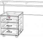 Чертеж Письменный стол МД 1.03 BMS